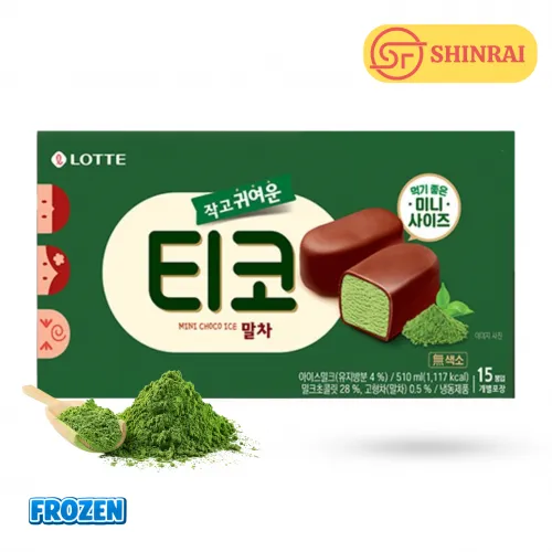 Kem Viên Matcha Phủ Socola Lotte Tico Hàn Quốc 510ml – Hộp 15 Viên